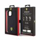 Ferrari PU Leather Bottom Carbon MagSafe Case - дизайнерски кожен кейс с MagSafe за iPhone 15 (черен) 5