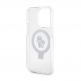 Karl Lagerfeld Ringstand Karl and Choupette MagSafe Case - хибриден удароустойчив кейс с MagSafe за iPhone 15 Pro (бял-прозрачен) 5