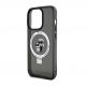Karl Lagerfeld Ringstand Karl and Choupette MagSafe Case - хибриден удароустойчив кейс с MagSafe за iPhone 15 Pro (черен-прозрачен) 4