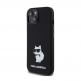 Karl Lagerfeld Liquid Silicone Choupette NFT Case - дизайнерски силиконов кейс за iPhone 15 (черен) 1