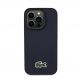 Lacoste Iconic Petit Pique Logo MagSafe Case - дизайнерски кожен кейс с MagSafe за iPhone 15 Pro (тъмносин) 1