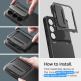 Spigen Optik Armor Case - тънък качествен силиконов (TPU) калъф с капак за камерата за Samsung Galaxy S24 (черен) 15
