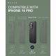 Mujjo Full Cover Tempered Glass 2 Pack - 2 броя стъклени защитни покрития за дисплея на iPhone 15 Pro (черен-прозрачен) 4