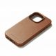 Mujjo Full Leather MagSafe Case - премиум кожен (естествена кожа) кейс с MagSafe за iPhone 15 Pro Max (кафяв) 2