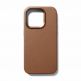 Mujjo Full Leather MagSafe Case - премиум кожен (естествена кожа) кейс с MagSafe за iPhone 15 Pro Max (кафяв) 3
