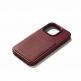 Mujjo Full Leather MagSafe Wallet Case - премиум кожен (естествена кожа) кейс с MagSafe за iPhone 15 Pro (червен) 4