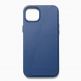 Mujjo Full Leather Wallet Case - премиум кожен (естествена кожа) кейс за iPhone 15 Plus, iPhone 14 Plus (син) 4