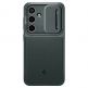 Spigen Optik Armor Case - тънък качествен силиконов (TPU) калъф с капак за камерата за Samsung Galaxy S24 (зелен) 2