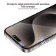 Blueo 3D Curved Tempered Glass HD - стъклено защитно покритие за дисплея на дисплея на iPhone 15 Pro (черен-прозрачен)  2