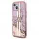 Guess Liquid Glitter Gold Stripe Case - дизайнерски кейс с висока защита за iPhone 15 Pro Max (розов) 1