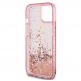 Guess Liquid Glitter Gold Stripe Case - дизайнерски кейс с висока защита за iPhone 15 Pro Max (розов) 5
