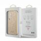 Guess Glitter Flakes Metal Logo Case - хибриден удароустойчив кейс за Samsung Galaxy S24 (златист) 6