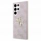 Guess PU 4G Metal Logo Leather Hard Case - дизайнерски кожен кейс за Samsung Galaxy S24 Ultra (розов) 1