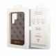 Guess PU 4G Stripe Leather Hard Case - дизайнерски кожен кейс за Samsung Galaxy S24 Ultra (кафяв) 5