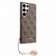Guess PU 4G Charms Collection Leather Hard Case - дизайнерски кожен кейс за Samsung Galaxy S24 Ultra (кафяв) 3