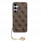 Guess PU 4G Charms Collection Leather Hard Case - дизайнерски кожен кейс за Samsung Galaxy S24 Plus (кафяв) 2