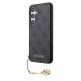 Guess PU 4G Charms Collection Leather Hard Case - дизайнерски кожен кейс за Samsung Galaxy S24 (сив) 1