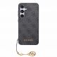 Guess PU 4G Charms Collection Leather Hard Case - дизайнерски кожен кейс за Samsung Galaxy S24 (сив) 2