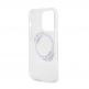 Guess Flowers Ring Glossy Logo MagSafe Case - хибриден удароустойчив кейс с MagSafe за iPhone 15 Pro (прозрачен) 5