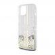 Guess Liquid Glitter Gold Stripe Case - дизайнерски кейс с висока защита за iPhone 15 (прозрачен) 4