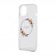 Guess Flowers Ring Glossy Logo MagSafe Case - хибриден удароустойчив кейс с MagSafe за iPhone 15 (прозрачен) 5