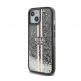 Guess Liquid Glitter Gold Stripe Case - дизайнерски кейс с висока защита за iPhone 15 (черен) 1