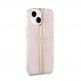 Guess IML 4G Gold Stripe Case - дизайнерски силиконов кейс за iPhone 15 (розов) 3