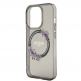 Guess Flowers Ring Glossy Logo MagSafe Case - хибриден удароустойчив кейс с MagSafe за iPhone 15 Pro Max (черен-прозрачен) 4