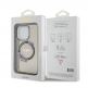 Guess Flowers Ring Glossy Logo MagSafe Case - хибриден удароустойчив кейс с MagSafe за iPhone 15 Pro Max (черен-прозрачен) 6