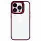 Tel Protect Kickstand Case and Camera Glass Lens - хибриден кейс с поставка и стъклени лещи за камерата за iPhone 15 Pro (червен)  2