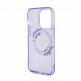 Guess Flowers Ring Glossy Logo MagSafe Case - хибриден удароустойчив кейс с MagSafe за iPhone 15 Pro (лилав-прозрачен) 5