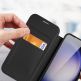 Dux Ducis Skin X Pro Magnetic Wallet Case - удароустойчив хибриден кожен кейс с отделение за карти и MagSafe за Samsung Galaxy S24 (черен-прозрачен) 7