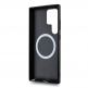 BMW M Collection PU Carbon Magsafe Tricolor Line Hard Case - кожен кейс с MagSafe за Samsung Galaxy S24 Ultra (черен) 3