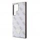 Guess PU 4G Triangle Metal Logo Case - дизайнерски кожен кейс за Samsung Galaxy S24 Ultra (бял) 4