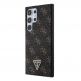 Guess PU 4G Triangle Metal Logo Case - дизайнерски кожен кейс за Samsung Galaxy S24 Ultra (черен) 1