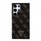 Guess PU 4G Triangle Metal Logo Case - дизайнерски кожен кейс за Samsung Galaxy S24 Ultra (черен) 2