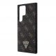 Guess PU 4G Triangle Metal Logo Case - дизайнерски кожен кейс за Samsung Galaxy S24 Ultra (черен) 4