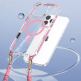  Хибриден удароустойчив кейс с MagSafe и връзка за носене през врата за iPhone 16 Pro - Tel Protect Stap Clear Magnetic Case MagSafe (розов-прозрачен) 3