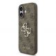Дизайнерски кожен кейс с връзка за китката за iPhone 17 - Guess PU 4G Metal Logo Strap Case (кафяв) 1