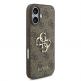 Дизайнерски кожен кейс с връзка за китката за iPhone 17 - Guess PU 4G Metal Logo Strap Case (кафяв) 2