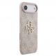 Дизайнерски кожен кейс с връзка за ръка за iPhone 17 Air - Guess PU 4G Metal Logo Strap Case (розов) 2
