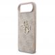 Дизайнерски кожен кейс с връзка за ръка за iPhone 17 Air - Guess PU 4G Metal Logo Strap Case (розов) 3