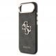 Дизайнерски кожен кейс за iPhone 17 Air - Guess PU Leather 4G Metal Logo Gold Frame Case (черен) 5