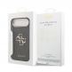 Дизайнерски кожен кейс за iPhone 17 Air - Guess PU Leather 4G Metal Logo Gold Frame Case (черен) 6