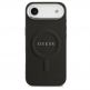 Дизайнерски кожен кейс с MagSafe за iPhone 17 Air - Guess PU Saffiano MagSafe Case (черен) 2