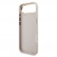 Дизайнерски кожен кейс за iPhone 17 Air - Guess PU Leather 4G Metal Logo Gold Frame Case (розов) 4