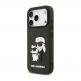 Хибриден удароустойчив кейс за iPhone 17 Pro - Karl Lagerfeld Karl and Choupette 3D Case (черен) 1
