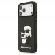 Хибриден удароустойчив кейс за iPhone 17 Pro Max - Karl Lagerfeld Karl and Choupette 3D Case (черен) 1