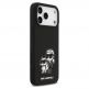 Дизайнерски силиконов кейс с MagSafe за iPhone 17 Pro Max - Karl Lagerfeld Liquid Silicone Sketch Karl and Choupette MagSafe Case (черен) 3