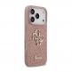 Силиконов (TPU) калъф за iPhone 17 Pro - Guess PU Fixed Glitter 4G Metal Logo Case (розов) 2